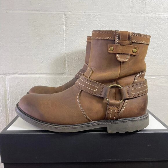 J. Murphy Ankle Boots Harness Brown Nubuck Zip Side Pull On Men's Size 9 M - Picture 4 of 10